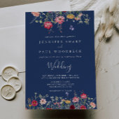 Boho Multicolor Wildflower Wedding Kaart