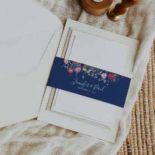 Boho Multicolor Wildflower Wedding Uitnodigingen Wikkel