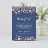 Boho Multicolor Wildflower Wedding Wishing Well Informatiekaartje (Staand voorkant)