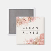 Boho Multicolour Bloemen Collage Witte Magneet (Voorkant / Achterkant)