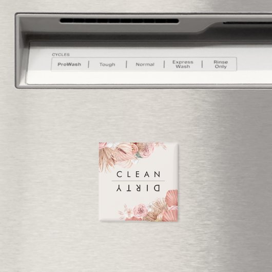 Boho Multicolour Bloemen Collage Witte Magneet (Insitu (Vaatwasser))