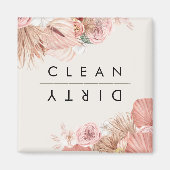 Boho Multicolour Bloemen Collage Witte Magneet (Voorkant)