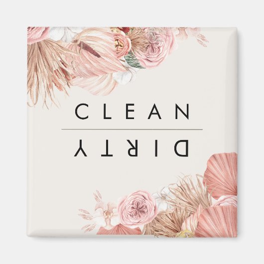 Boho Multicolour Bloemen Collage Witte Magneet (Voorkant)