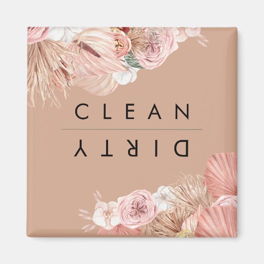 Boho Multicolour Floral Collage Beige Magnet (Voorkant)