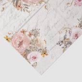 BOHO MUND Floral Script Ephemera Wood Decoupage T Tissuepapier (Detail)