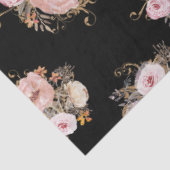 BOHO MUND Floral Waterverf Roos Goud ontkleurd T Tissuepapier (Detail)