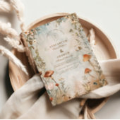 Boho Mushroom Wildflower Wedding Kaart