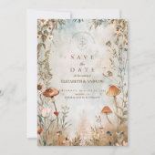 Boho Mushroom Wildflower Wedding Save The Date (Voorkant)