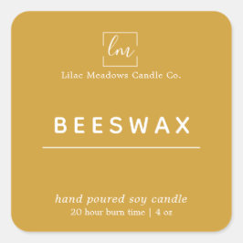 Boho Mustard Round Candle Packaging Label