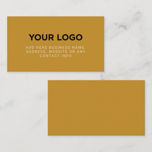 Boho Mustard Yellow | Eenvoudige Logo van het bedr Visitekaartje (Voorkant / Achterkant)