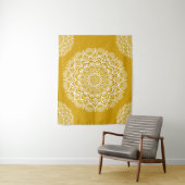 Boho Mustard Yellow Mandala Wandkleed (In situ)
