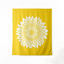 Boho Mustard Yellow Sunflower Mandala