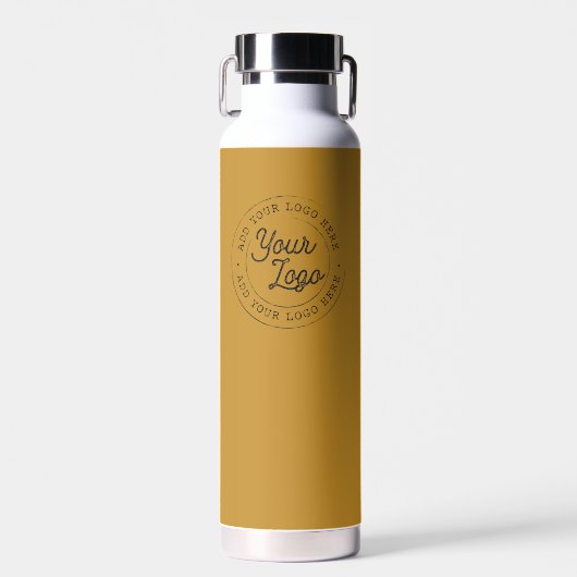 Boho Mustard Yellow | Zakelijke Logo - Blanco Waterfles (Voorkant)