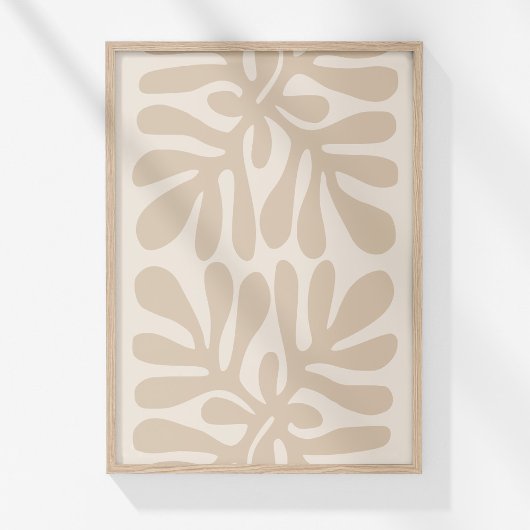 Boho Muted Beige Neutrale Botanische Abstracte Kun Poster