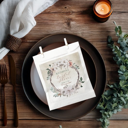 Boho Muted Herfst Floral Vrijgezellenfeest Bedankzakje