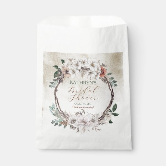 Boho Muted Herfst Floral Vrijgezellenfeest Bedankzakje (Voorkant)