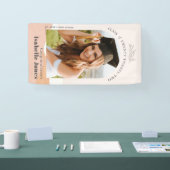 Boho Muted Pink Desert Arch Photo Afstuderen Spandoek (Beurs)