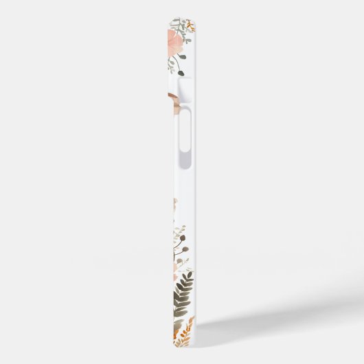 Boho Muted Pink Waterverf Wildflowers Case-Mate iPhone Case (Achterkant / Links)