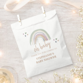 Boho Muted Rainbow Baby shower Dank u Bedankzakje