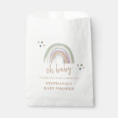 Boho Muted Rainbow Baby shower Dank u Bedankzakje (Voorkant)