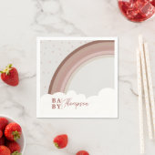 Boho Muted Rainbow Baby shower Girl Napkins Servet (Insitu)