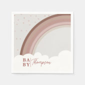 Boho Muted Rainbow Baby shower Girl Napkins Servet (Voorkant)