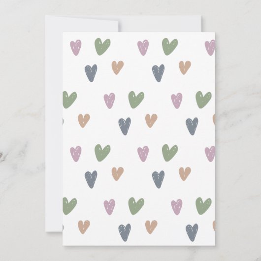 Boho Muted Rainbow Baby shower Kaart (Achterkant)