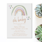 Boho Muted Rainbow Baby shower Kaart