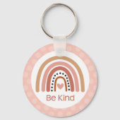 Boho Muted Rainbow Be Sind Inspirerend Quote Sleutelhanger (Voorkant)