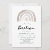 Boho Muted Rainbow Waterverf Baptisme Kaart (Voorkant)