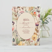 Boho Muted Tones Wildflower Vrijgezellenfeest Kaart (Staand voorkant)