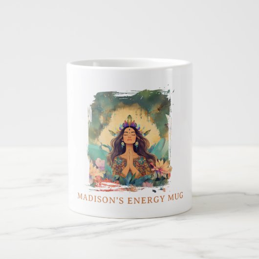 Boho Mystic Energy Spiritual Woman Custom Grote Koffiekop (Voorkant)