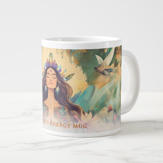 Boho Mystic Energy Spiritual Woman Custom Grote Koffiekop (Voorkant rechts)