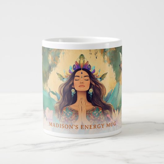 Boho Mystic Energy Spiritual Woman Custom Grote Koffiekop (Voorkant)