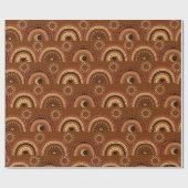 Boho Mystic Eye Rainbow Brown Achtergrond Cadeaupapier (Vlak)
