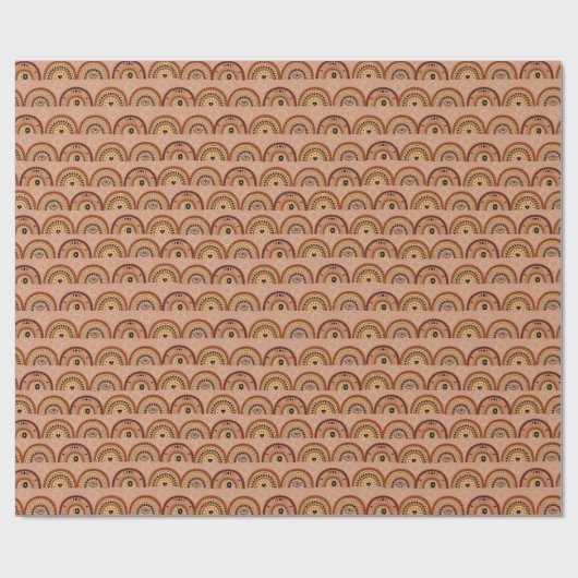 Boho Mystic Eye Rainbow Tan Achtergrond Cadeaupapier (Vlak)