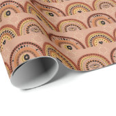 Boho Mystic Eye Rainbow Tan Achtergrond Cadeaupapier (Rol Hoek)