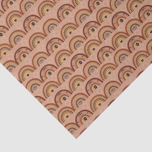 Boho Mystic Eye Rainbow Tan Achtergrond Tissuepapier (Detail)