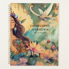 Boho Mystic Spiritual Woman Illustration  Planner