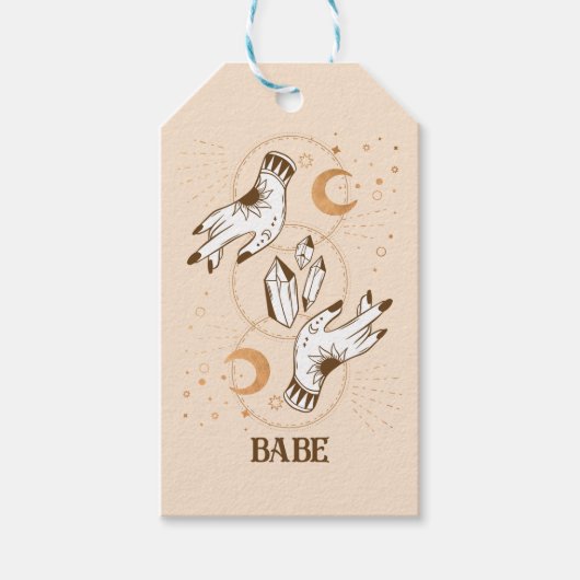 Boho Mystic Tarot Celestial Bachelorette Cadeaulabel (Voorkant)