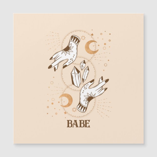 Boho Mystic Tarot Celestial Bachelorette Car Magne (Voorkant)