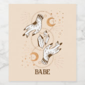 Boho Mystic Tarot Celestial Bachelorette Car Magne Wijn Etiket (Enkel label)