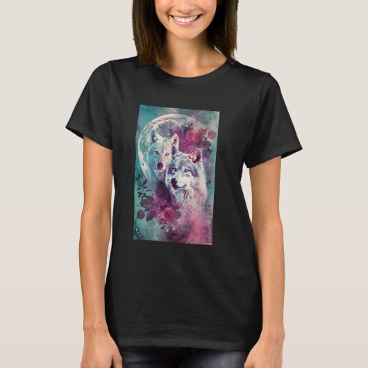 Boho Mystic Wolf Art T-shirt (Voorkant)
