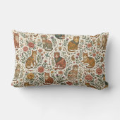 Boho mystieke katten en wilde bloementuin  kussen (Achterkant)