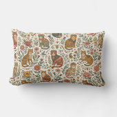 Boho mystieke katten en wilde bloementuin  kussen (Voorkant)