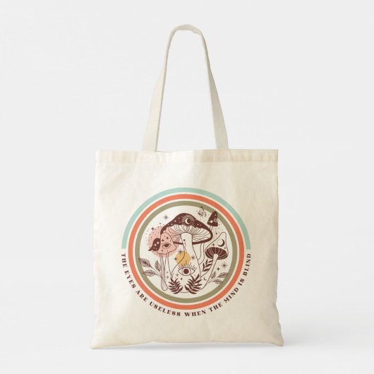 Boho mystieke paddenstoelen tote bag (Achterkant)