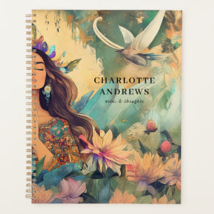 Boho Mystieke Spirituele Vrouw Illustratie Planner