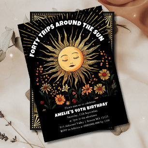 Boho Mystieke Zon 40ste Verjaardag Uitnodiging
