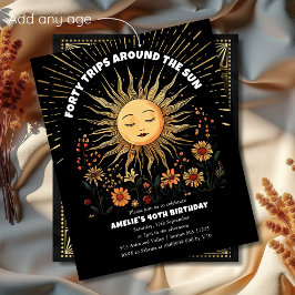 Boho Mystieke Zon 40ste Verjaardag Uitnodiging