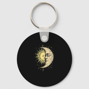 Boho mystieke zon en maan esthetische Vintage Sleutelhanger